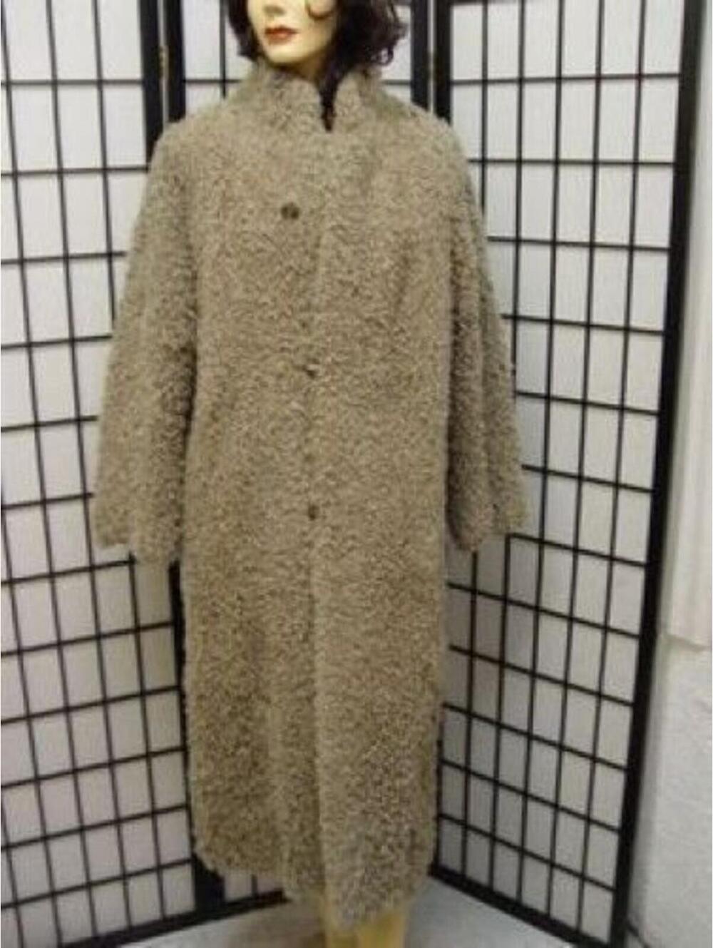 MINT LAMB FUR RAINCOAT REVERSIBLE COAT WOMEN SZ 6